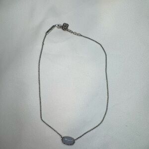 Kendra Scott Silver Necklace with Light Blue Pendant